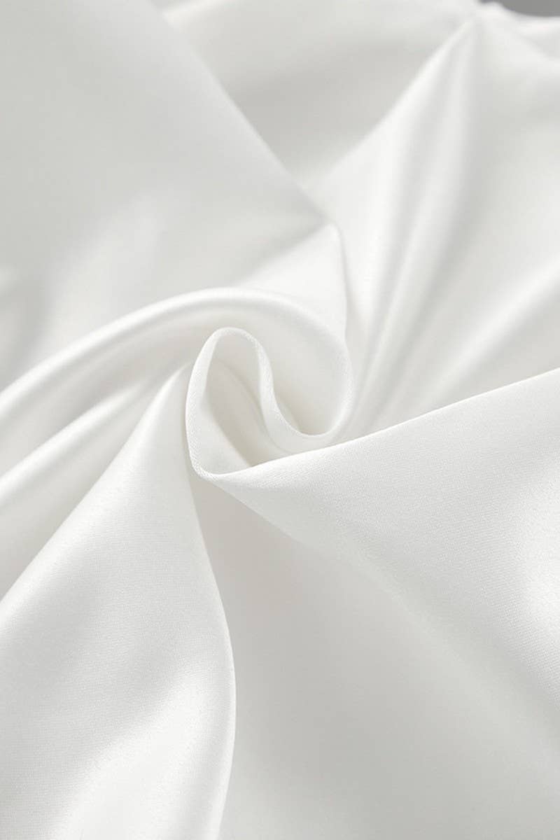 CWDTD0400_WHITE SLIM FIT BUD TUBE TOP SHORT DRESS