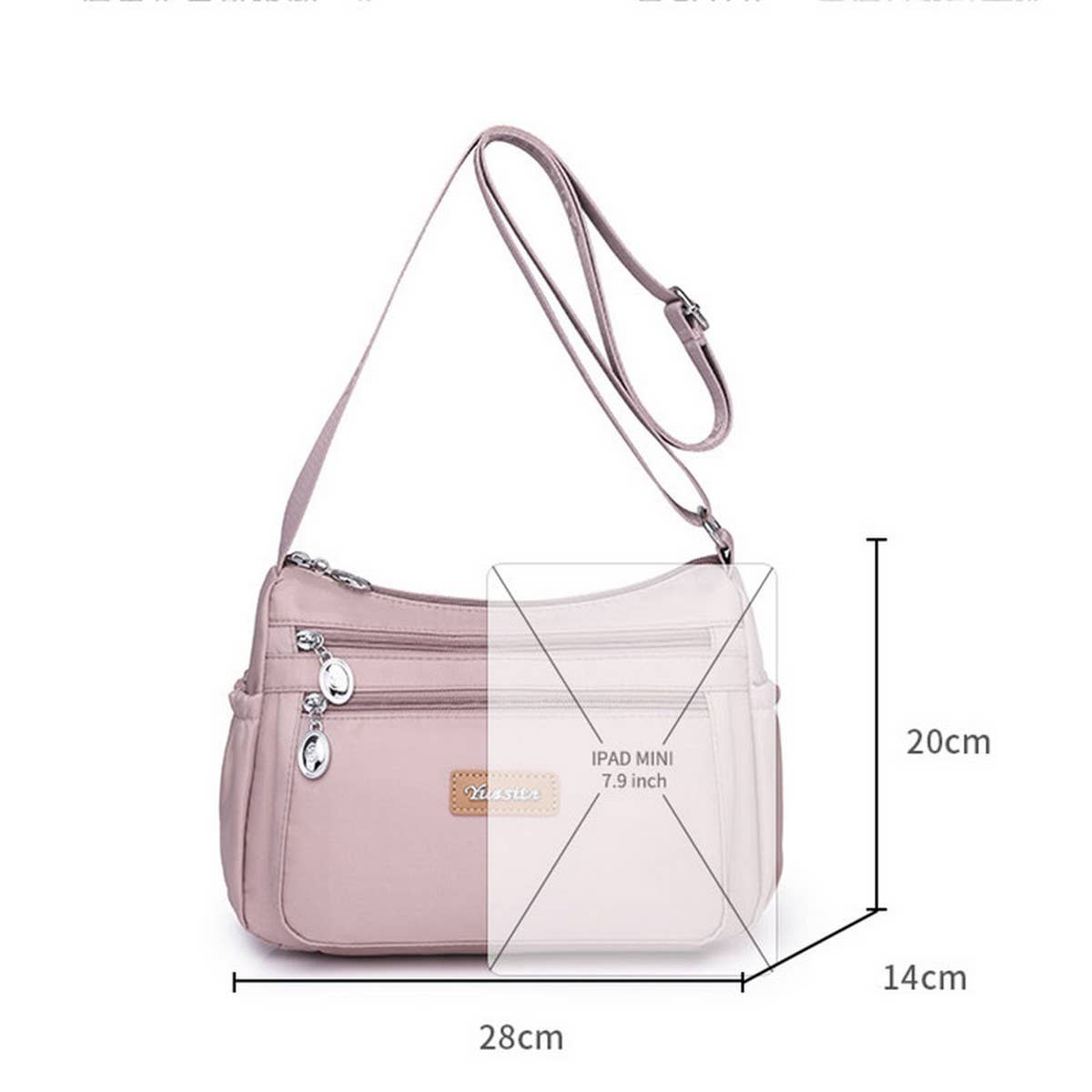 MULTI-COMPARTMENT NYLON SHOULDER AND CROSSBODY BAG