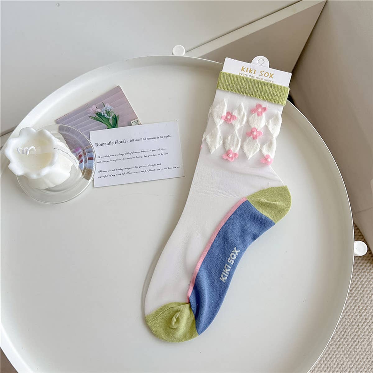 2024 NEW DIAMOND CHECK THIN SOCKS_CWMS0548