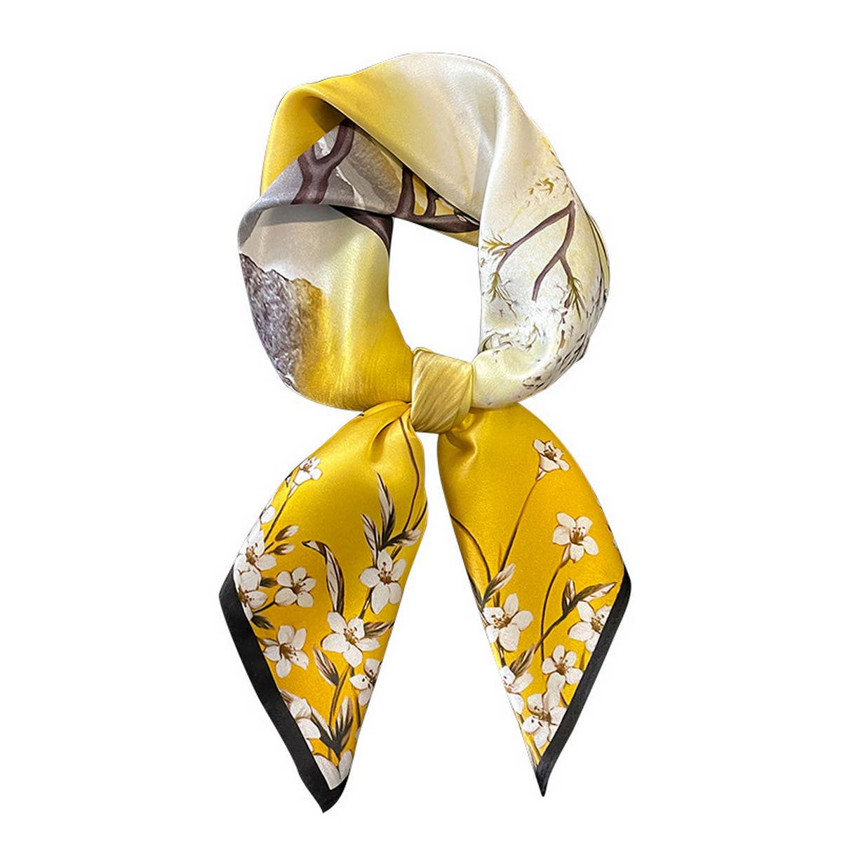 Camellia Silk Scarf - French Retro Square Wrap_CWASC0618