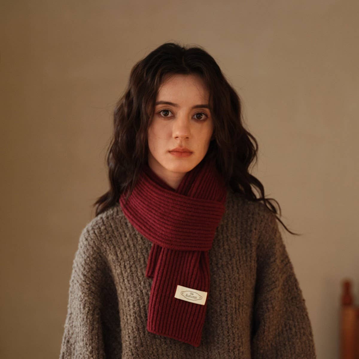 Solid Color Knit Scarf - Unisex Winter Essential_CWASC2280