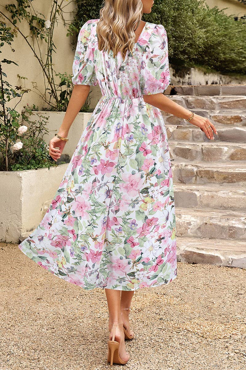 CWDMD6220_FLORAL LANTERN SLEEVE ELEGANT MAXI DRESS