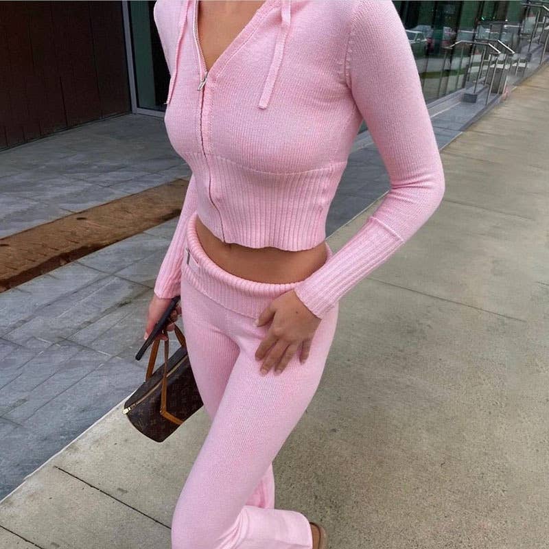 SEXY HIGH-WAISTED LONG SLEEVE PANTS TWO-PIECE SET