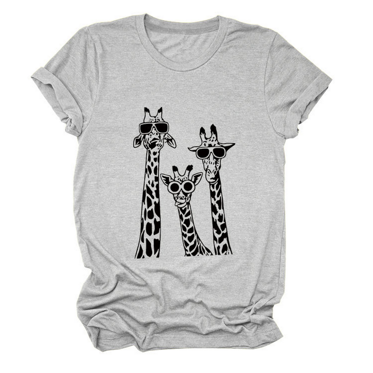 Women's Giraffe Print Casual Summer T-Shirt