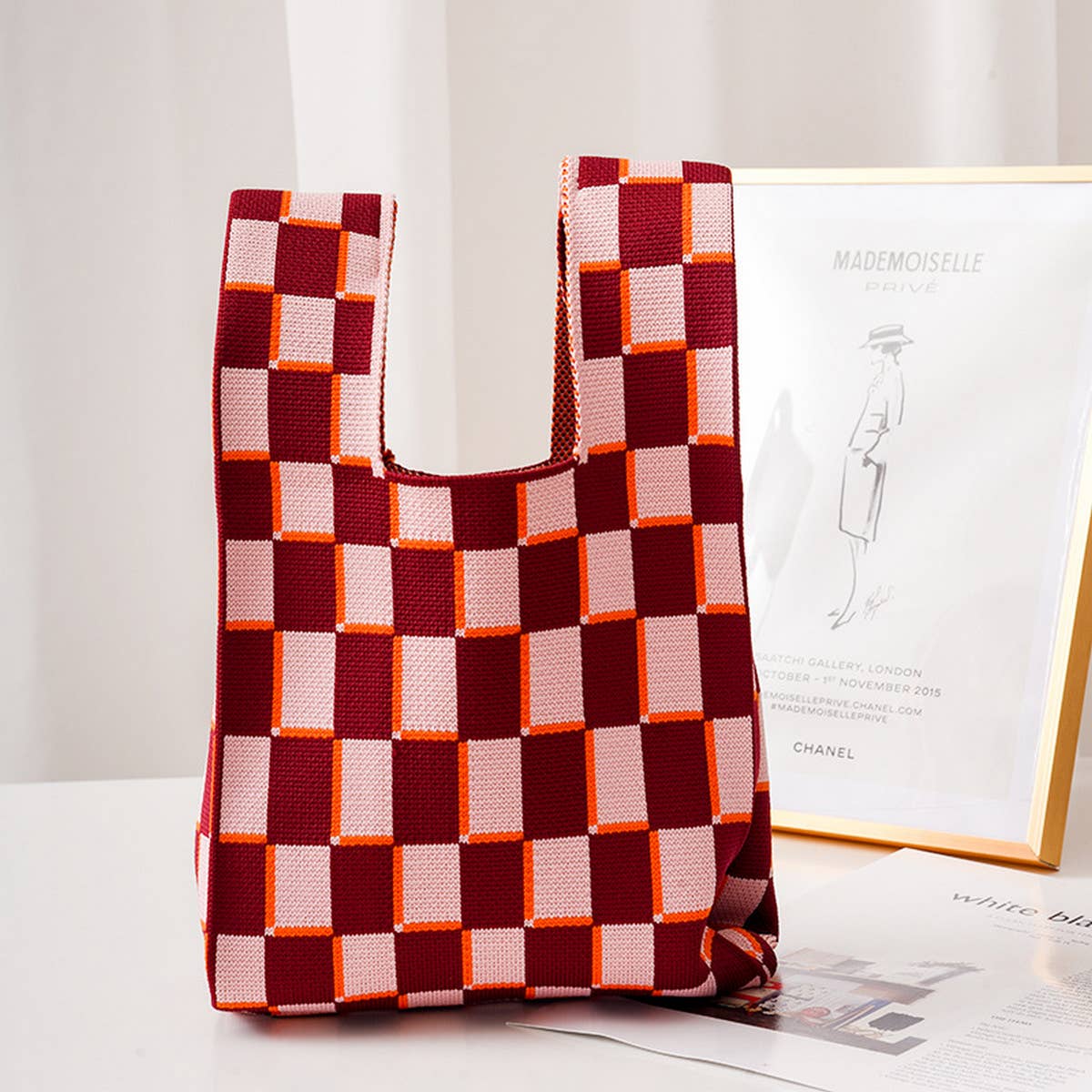 SMILING FACE PATTERN CROCHET HOBO HANDBAG PURSE_CWAB0883