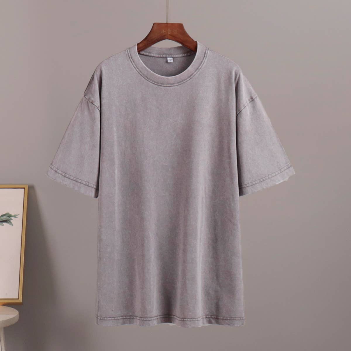 Washed and aged short-sleeved loose T-shirt