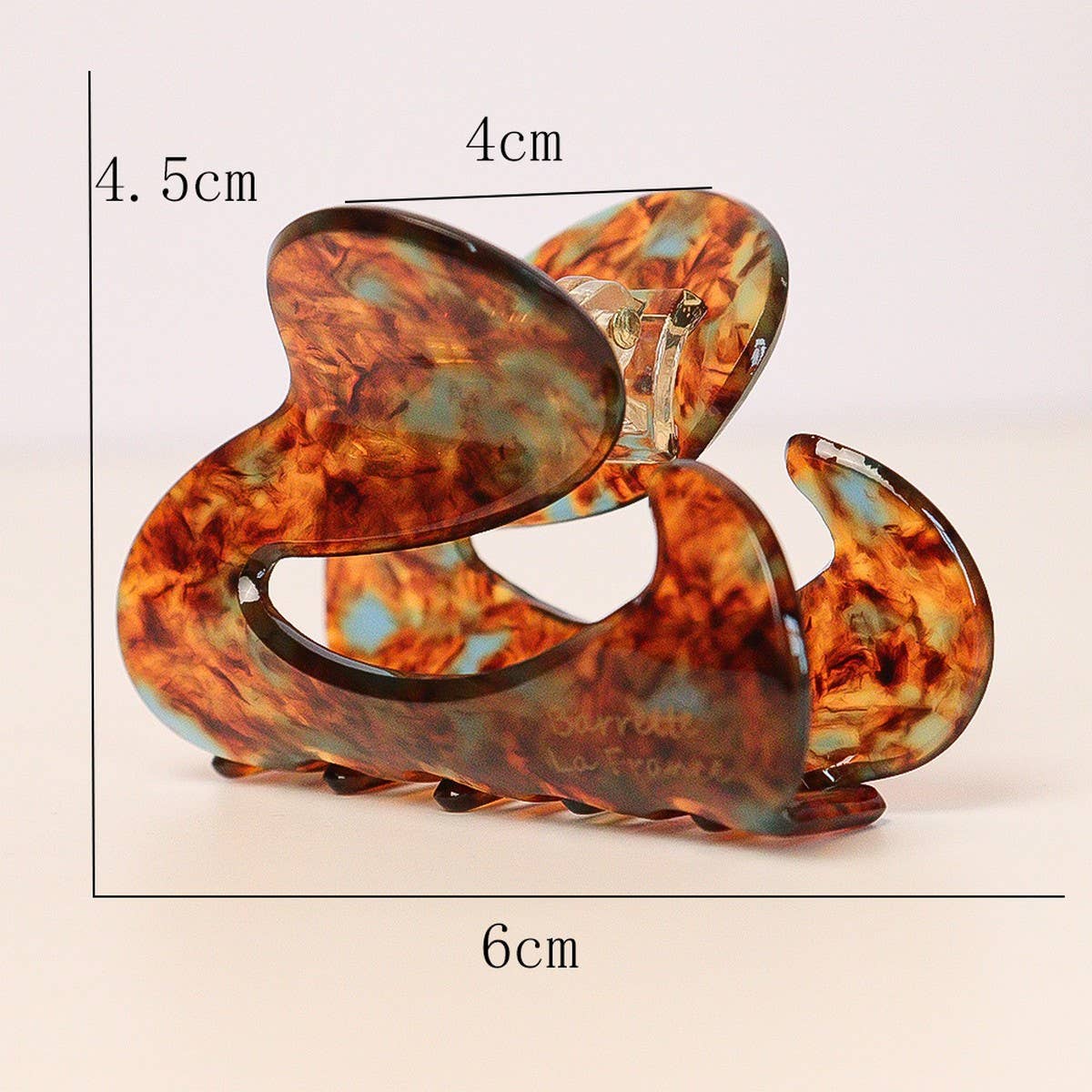 French Acetate Half-Up Hair Clip, Irregular shape