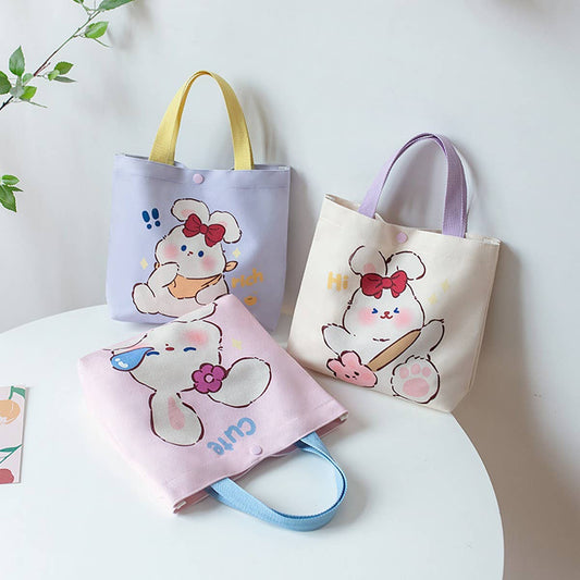 Cute Bunny Tote Bag for Girls, Spring Lunch Bag_CWAB5674