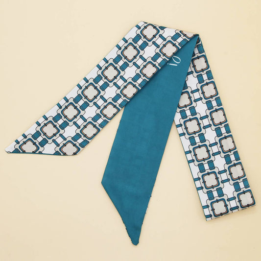 Floral Letter  Scarf Hair Tie Ribbon