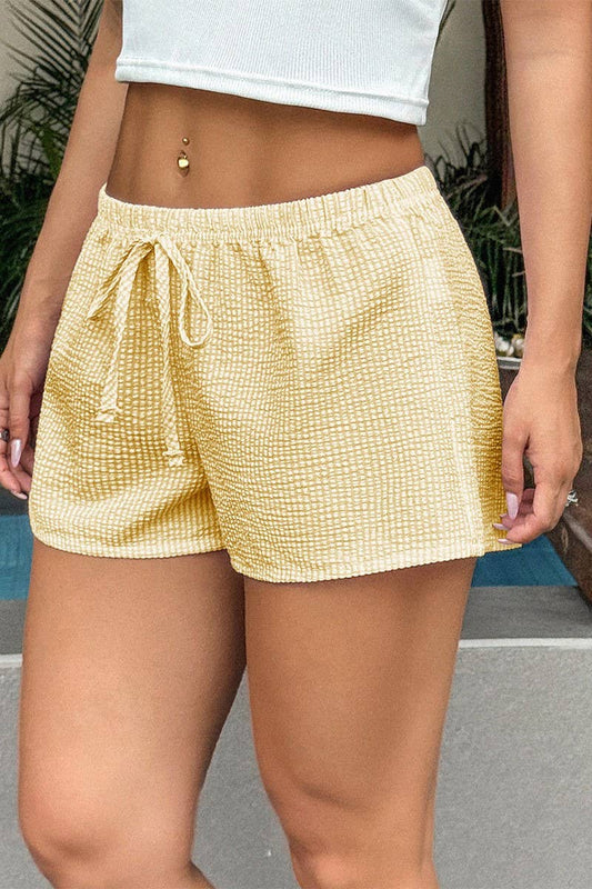 CWBSP00627_CASUAL STRIPED TIE WAIST SHORTS