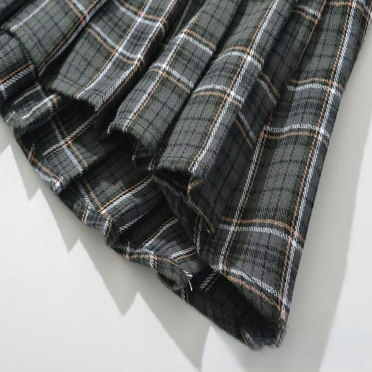 Plaid Pleated Skirt for Women, Adjustable Waist_CWDSD8341