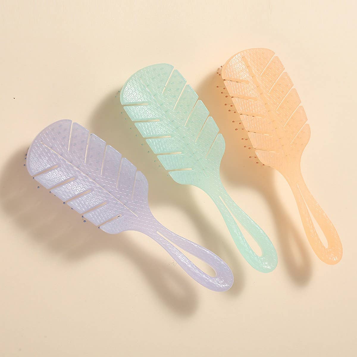 LEAF JELLY COLOR HOLLOW QUICK DRY HAIR COMB_CWAHA1881