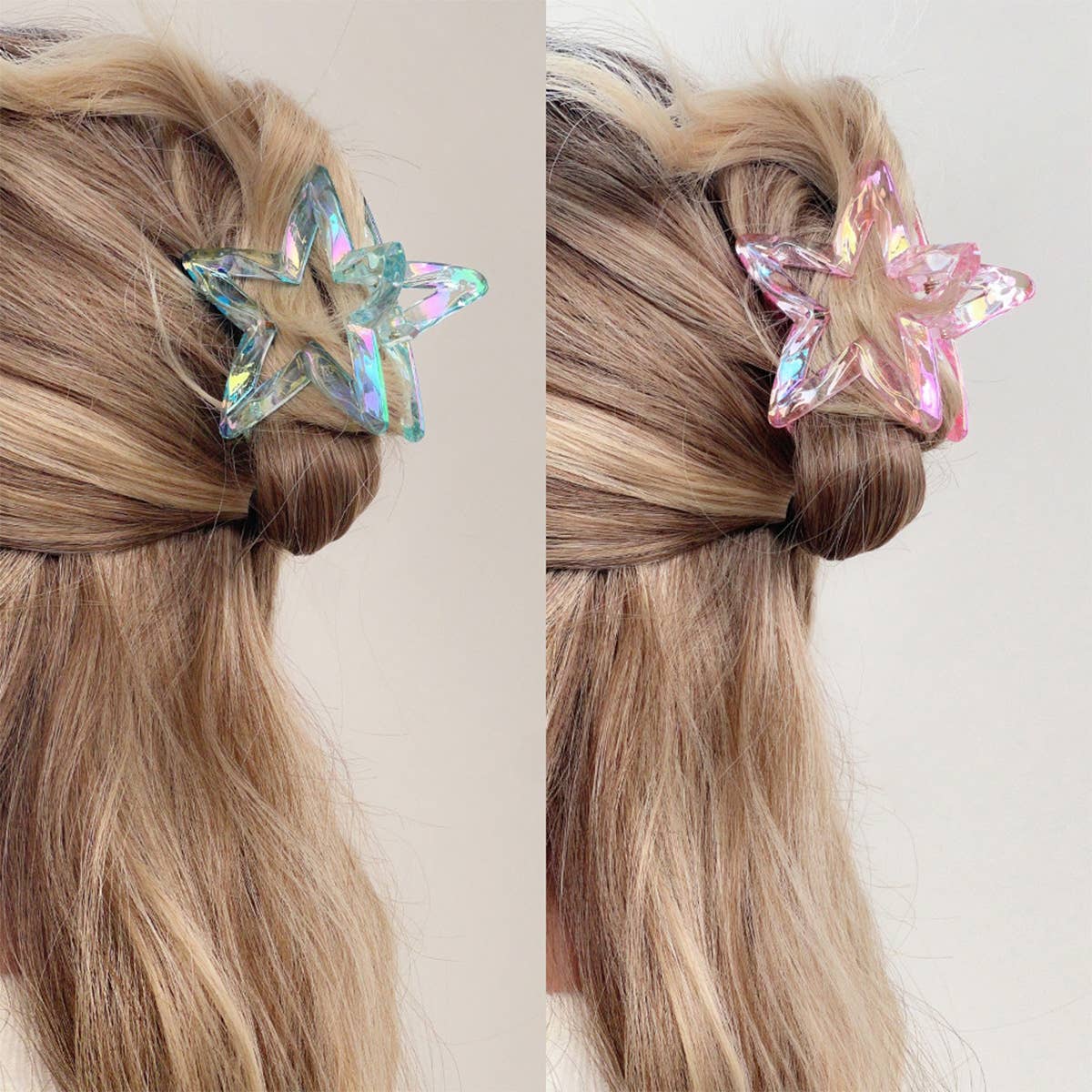 Crystal candy-colored five-pointed star grab clip