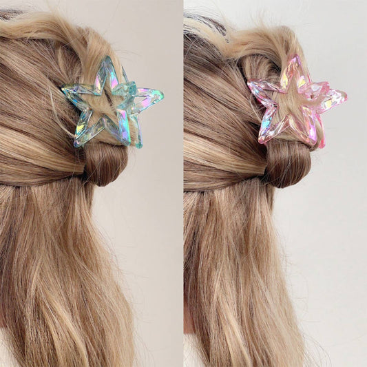 Crystal candy-colored five-pointed star grab clip
