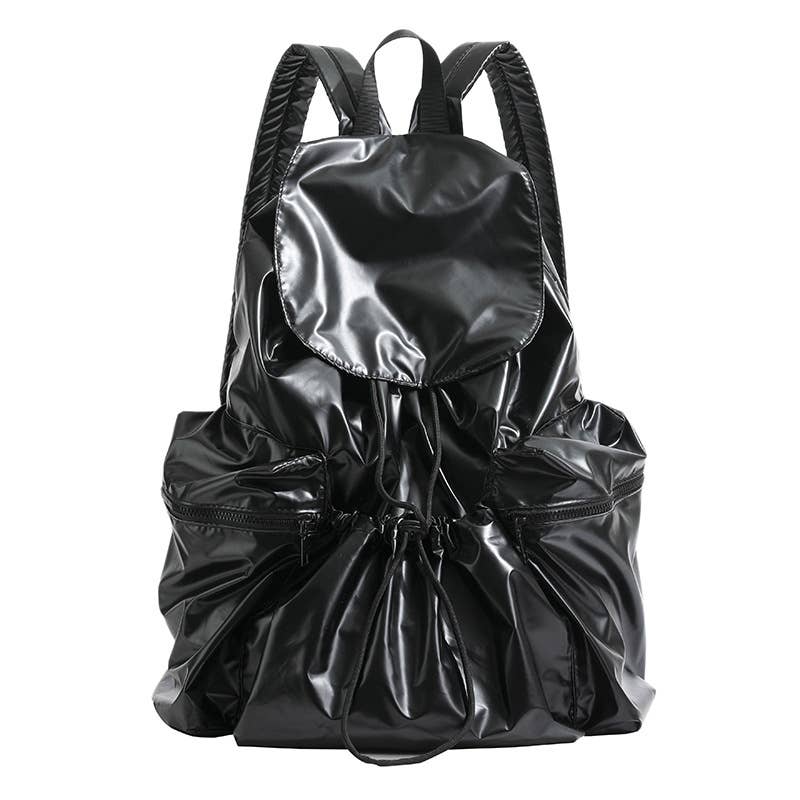 Fashionable pleated large-capacity flip schoolbag