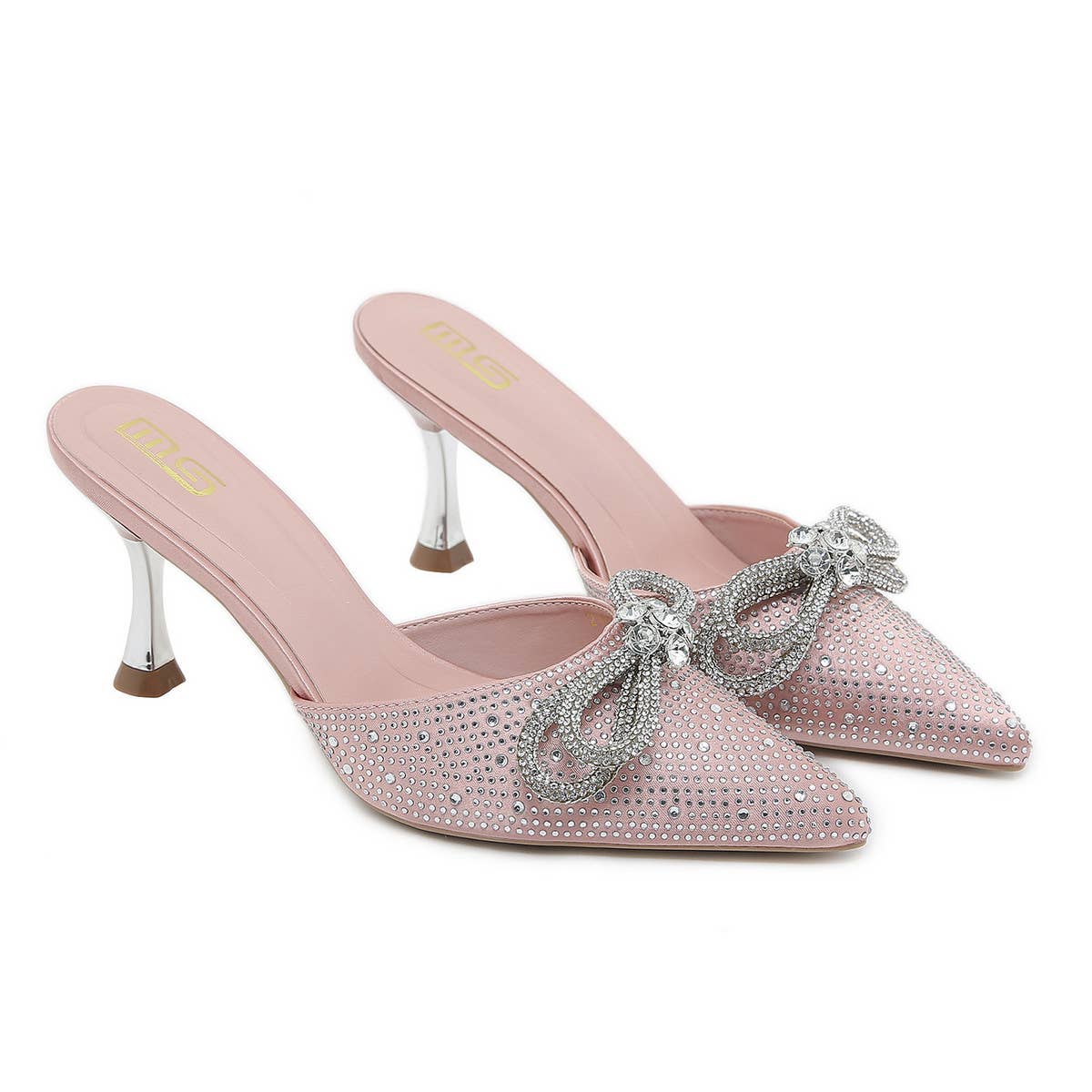 CASUAL TOE BOW STILETTO HEEL SLIPPERS_CWSHS0602