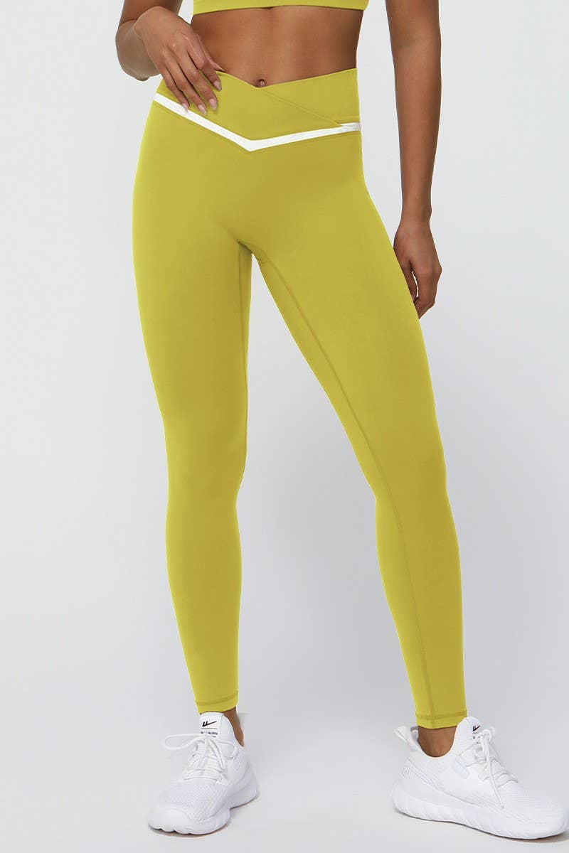 CWBLP1231_CONTRAST COLOR V WAIST TIGHT SPORTS 90% PANTS