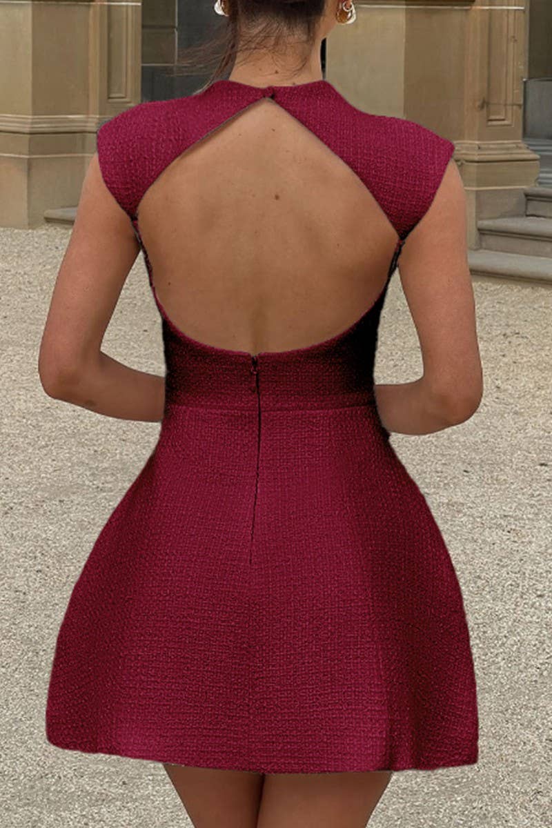 CWDSD10829_FASHIONABLE SOLID SLEEVELESS COCKTAIL DRESS