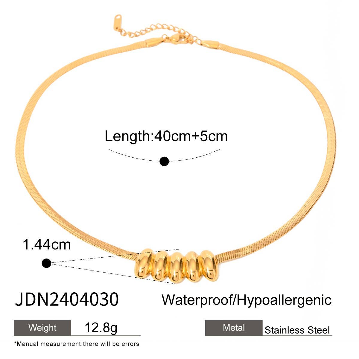 SMALL WAIST OVAL SNAKE BONE NECKLACE_CWAJE1786