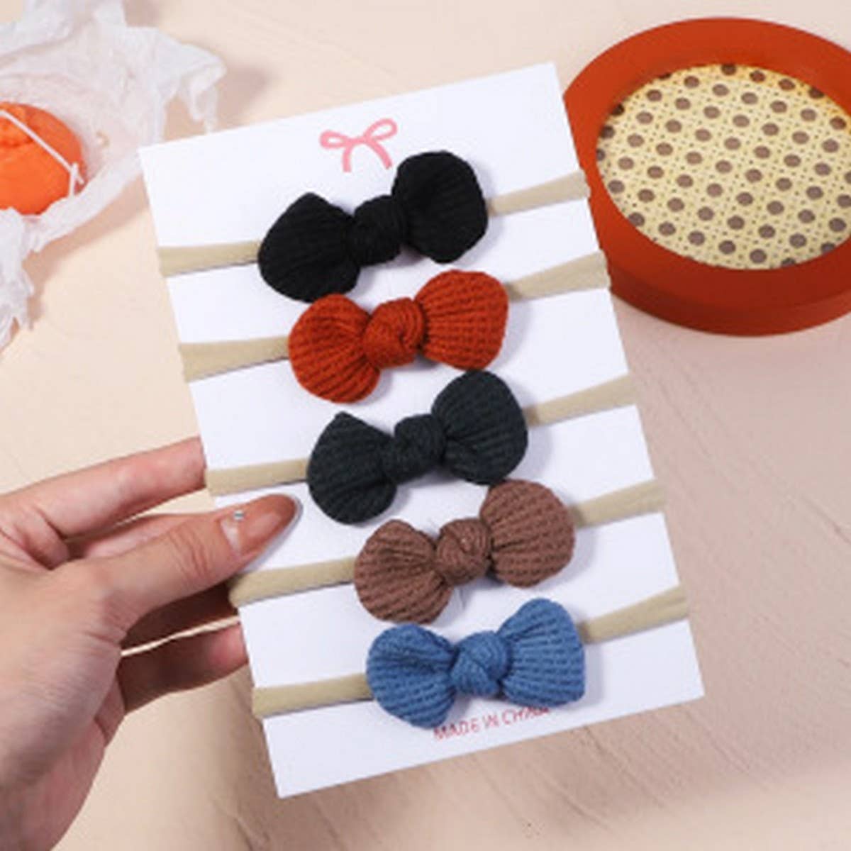 Waffle Bow Baby Headband Set ? Solid Colors
