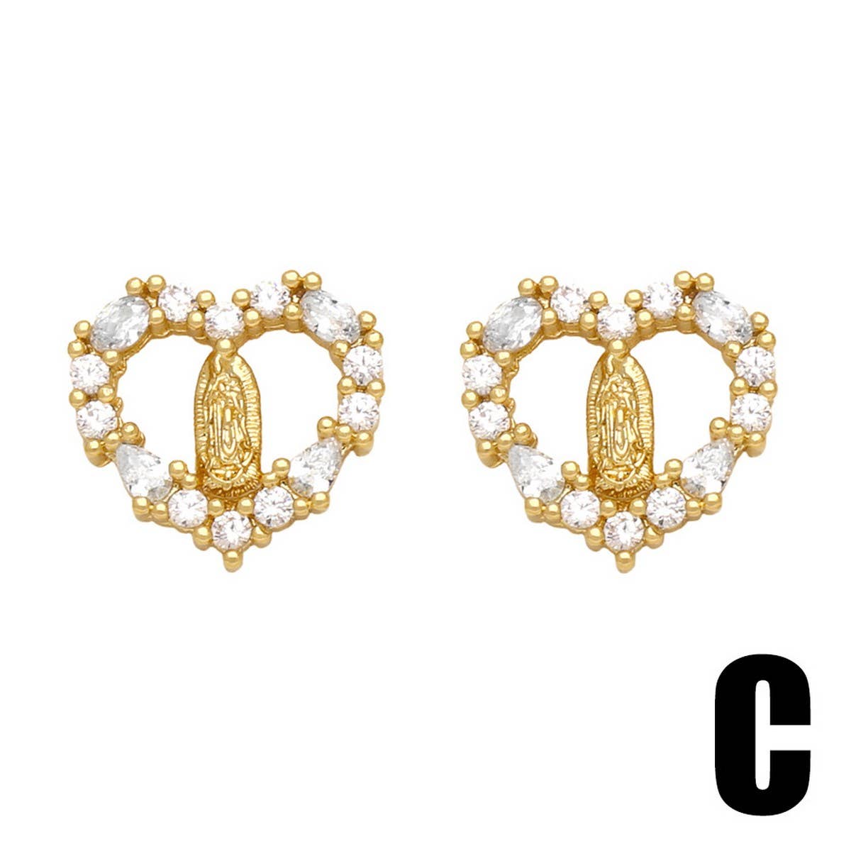 RETRO VIRGIN MARY EARRINGS
