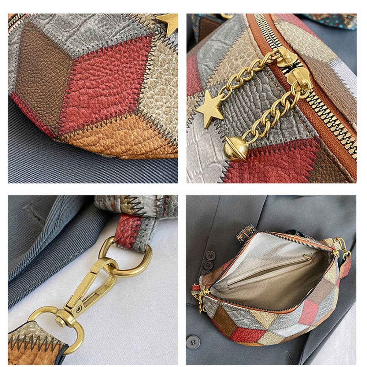 RETRO STITCHING CHEST BAG CROSSBODY BAG_CWAB2075