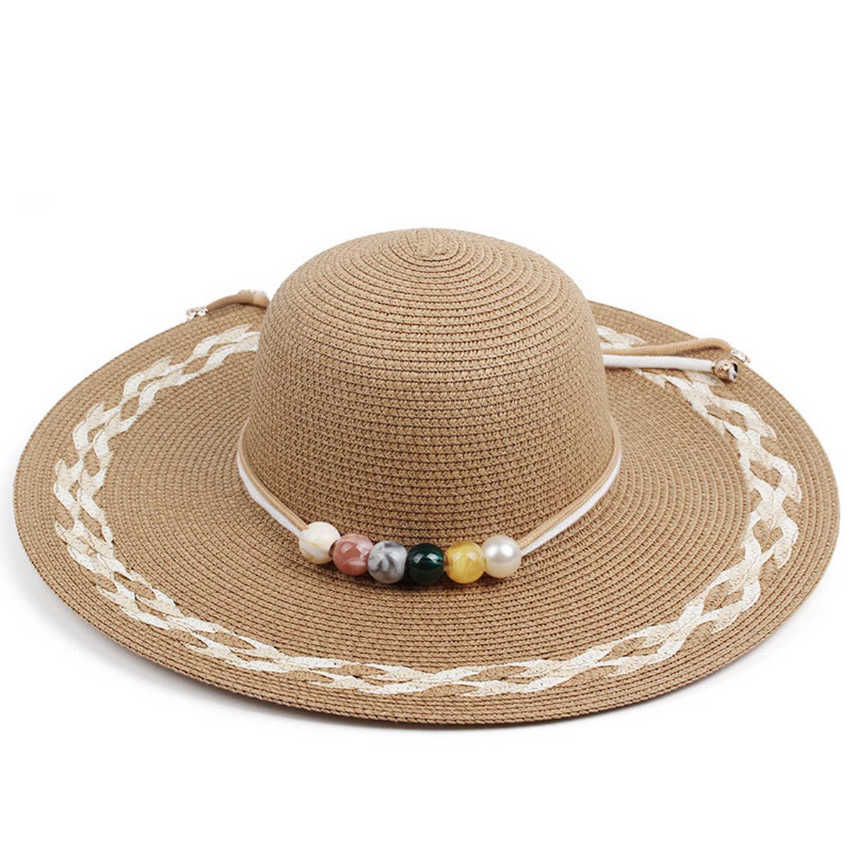WOMEN PASTORAL STYLE VACATION STRAW HAT_CWAH1200