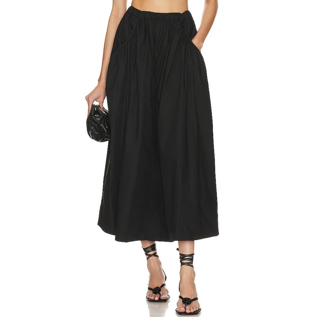 COTTON AND LINEN HIGH WAIST LOOSE SKIRT