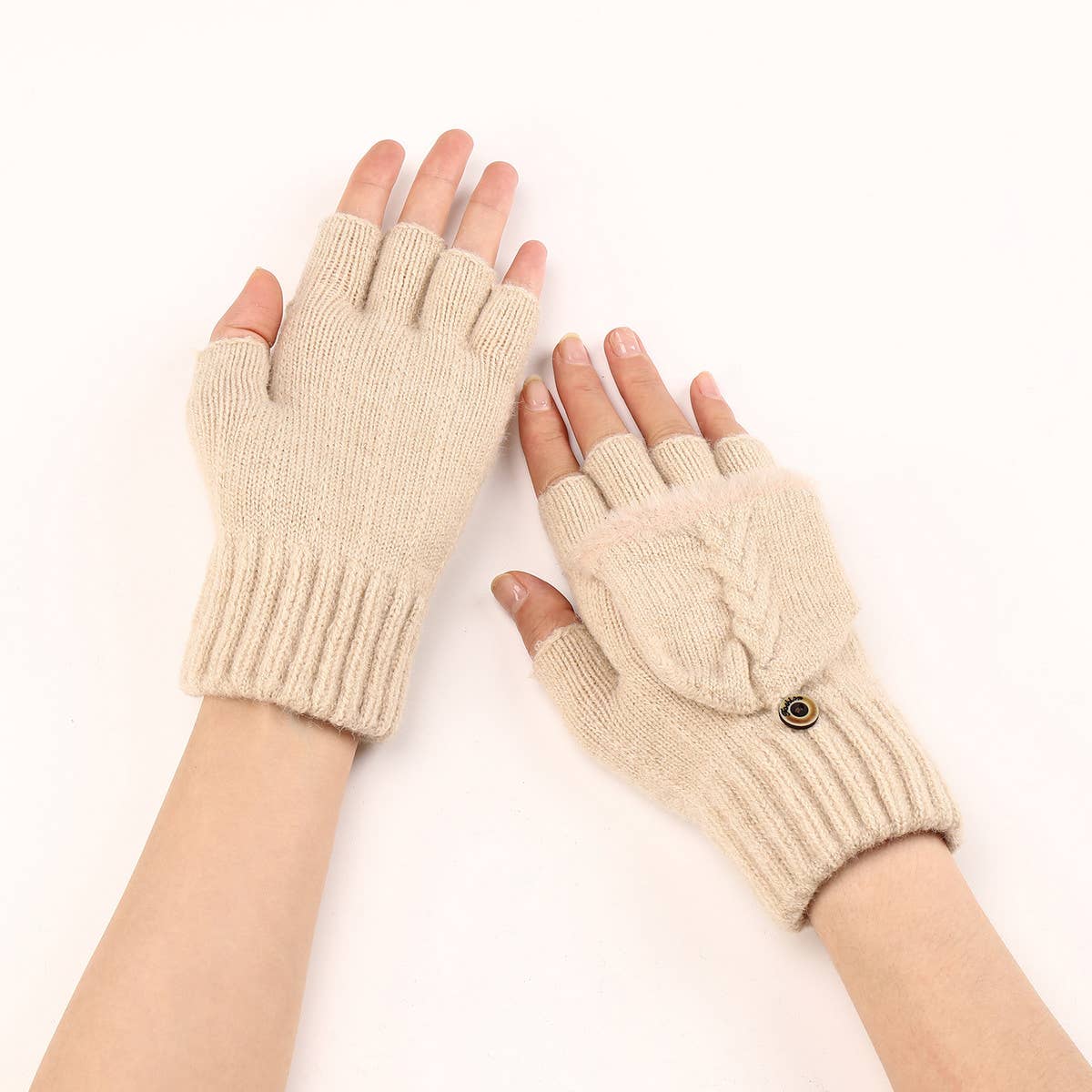 FLAP RAW EDGE AUTUMN SHORT GLOVES_CWAG0099