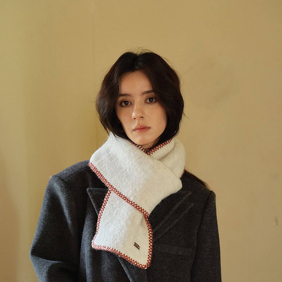 Wool Blend Fringed Knit Scarf for Winter_CWASC2290