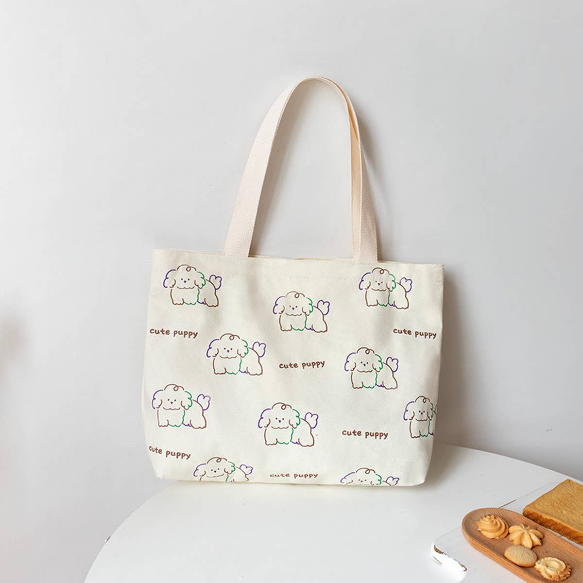 Cute Cartoon Canvas Tote Bag for Girls, Large_CWAB5659