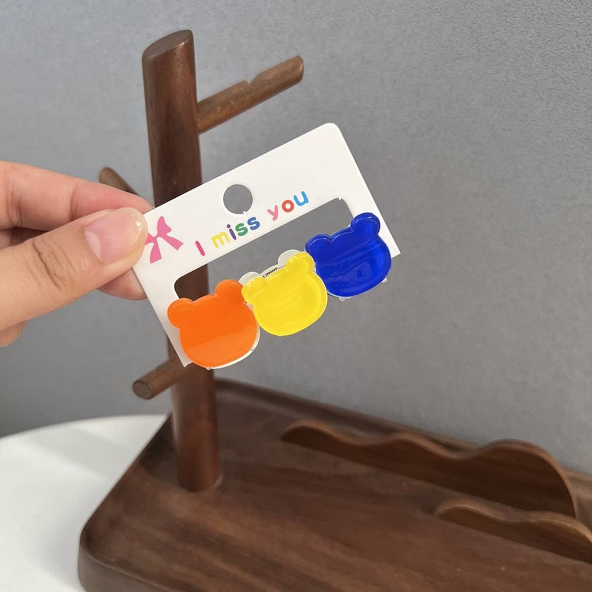 CHILDREN'S BUNNY EAR BEAR 3-PACK FLOWER HAIRPINS