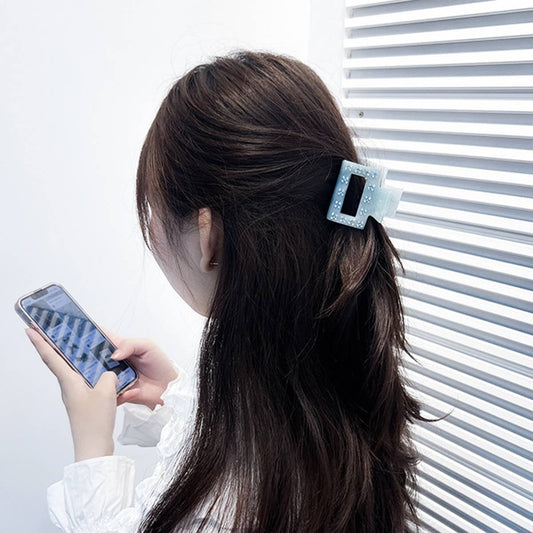 Sky Blue Hair Claw, Luxe Large Rhinestone Clip_CWAHA1595