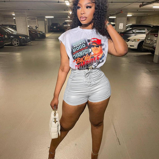 WOMEN FASHIONABLE PLEATED HIGH WAISTED SHORTS_CWBSP0137