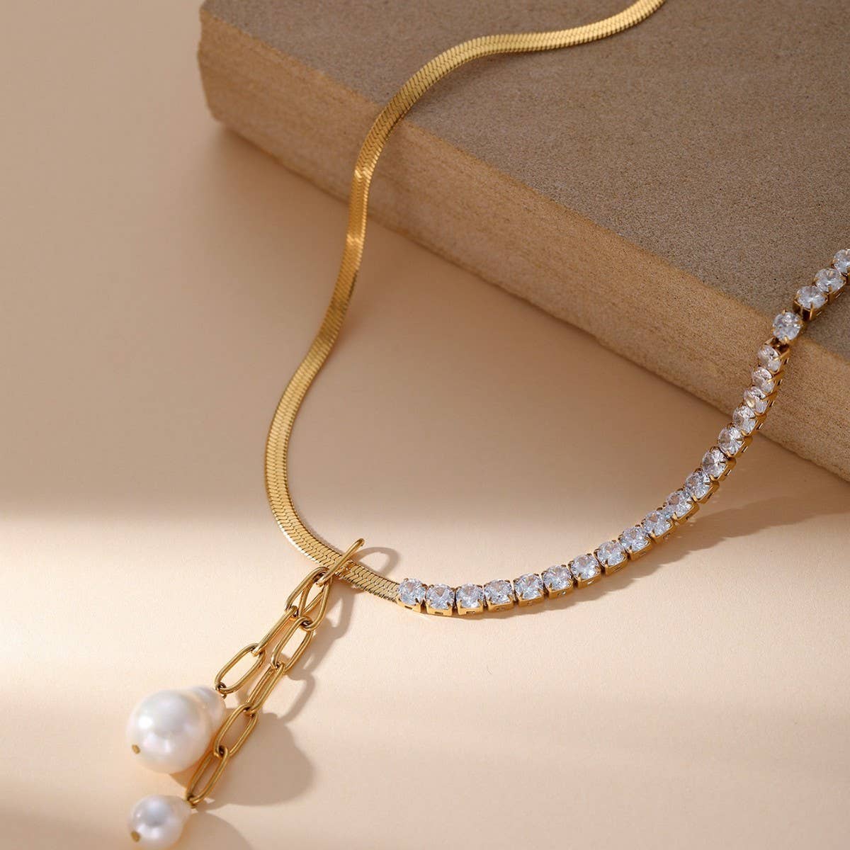 FRESHWATER PEARL MULTI-LAYER LINE STITCHINGNECKLACE