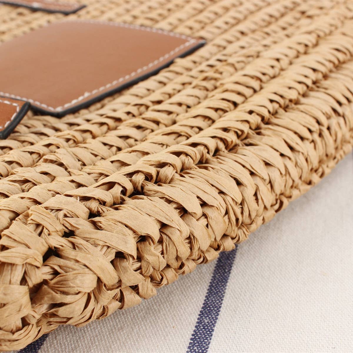 RETRO DAILY LARGE-CAPACITY SHOULDER STRAW BAG_CWAB2032