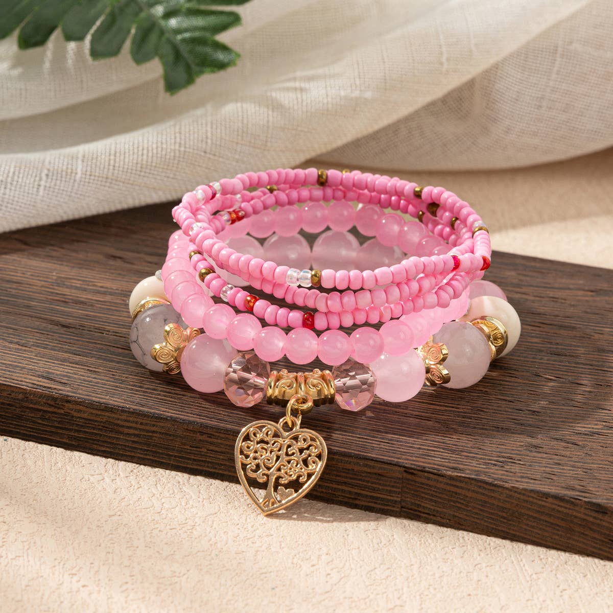 CRYSTAL MULTI-LAYER BEADED FASHION BRACELET