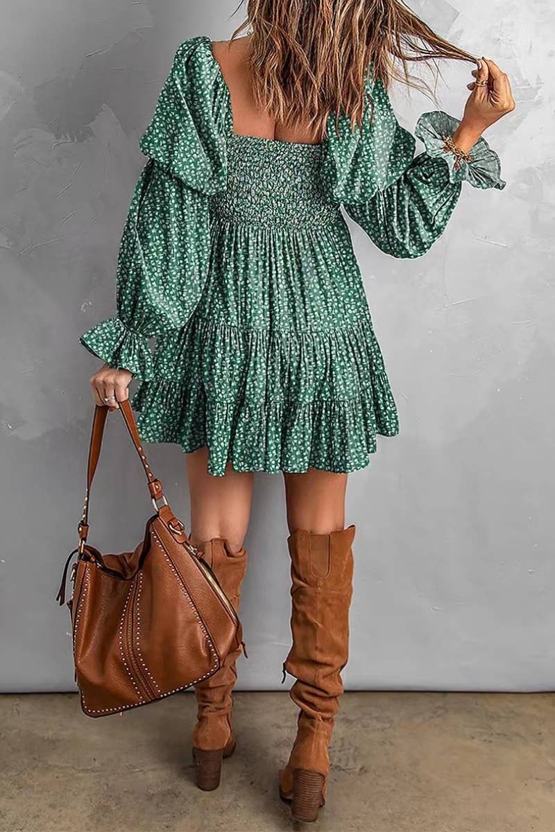 CWDSD6417_BOHO DRESSES WITH LONG SLEEVES SHORT STYLES