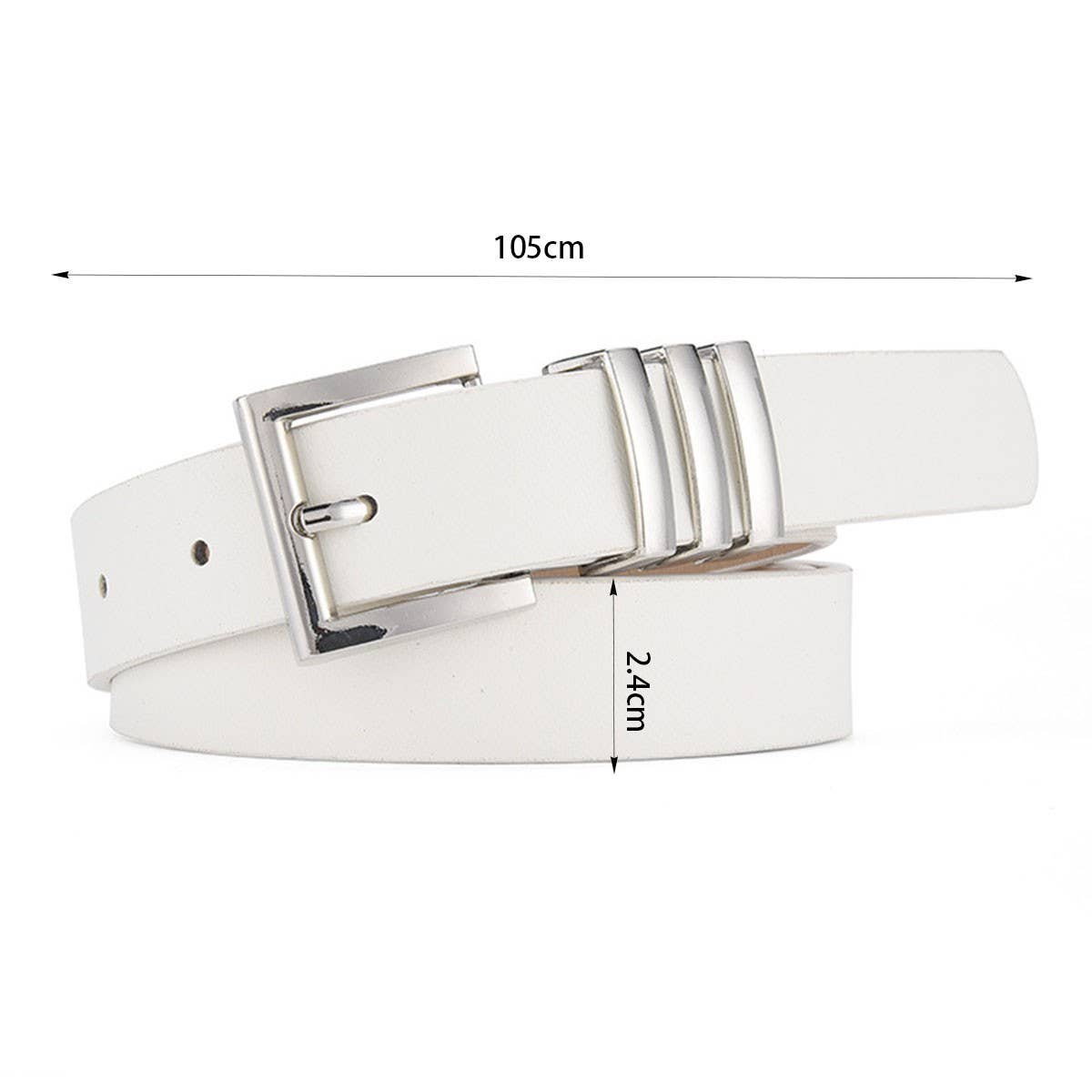 MATTE KOREAN-STYLE METAL SQUARE BUCKLE BELT