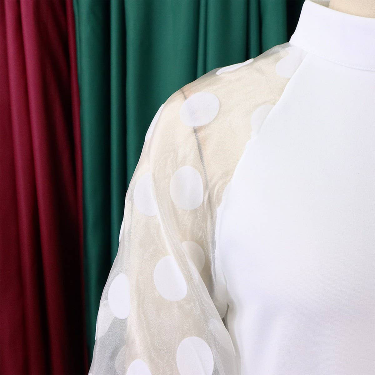 FASHION LOOSE MESH STITCHING LARGE SIZE DRESS_CWDSD6142