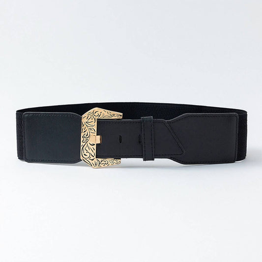 Fashionable retro carved needle buckle waist belt
