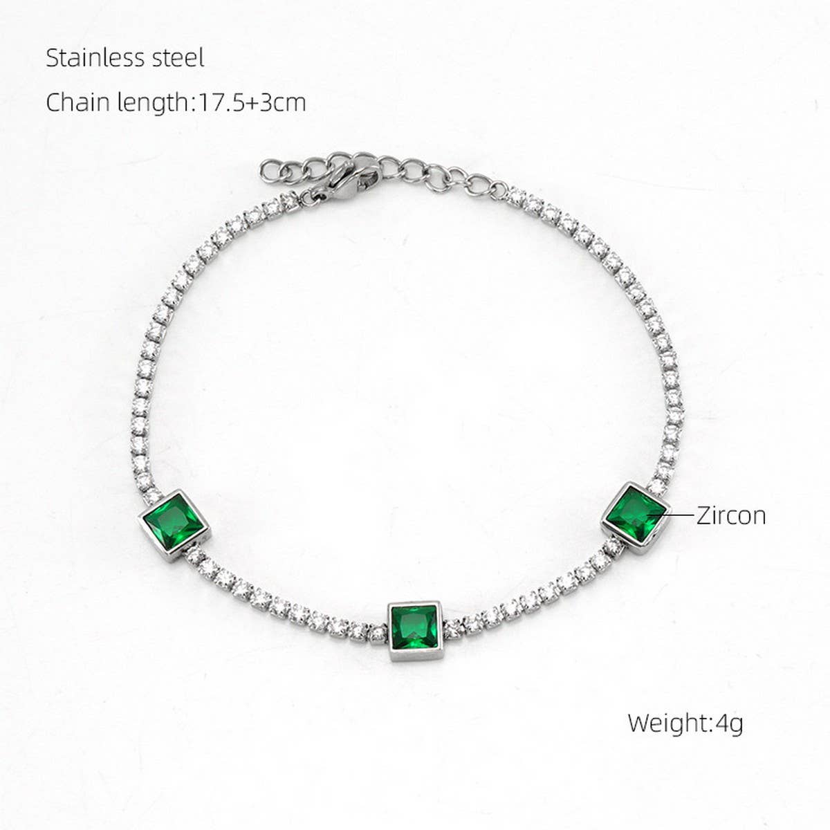 High-grade titanium steel full diamond bracelet