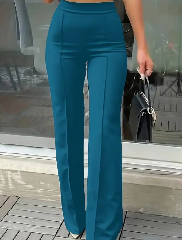 Stylish high-waisted slim-fit bell bottoms