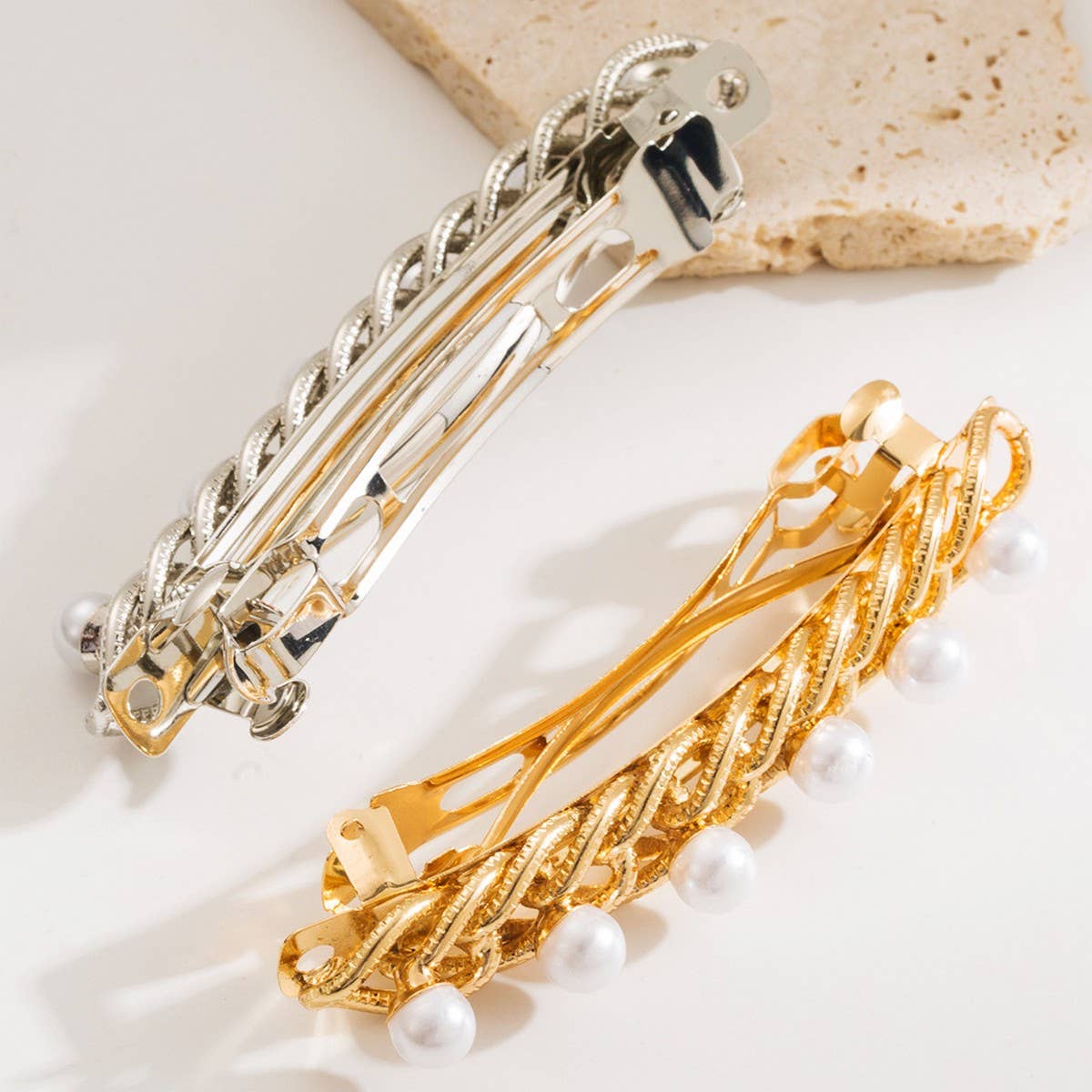 Pearl Bow Spring Hair Clip ??Sweet & Elegant_CWAHA6175