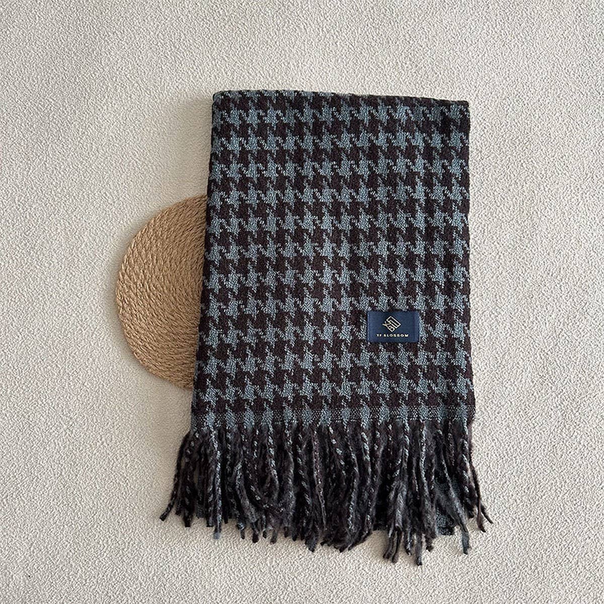 Reversible Houndstooth Scarf ? Soft Winter Wrap