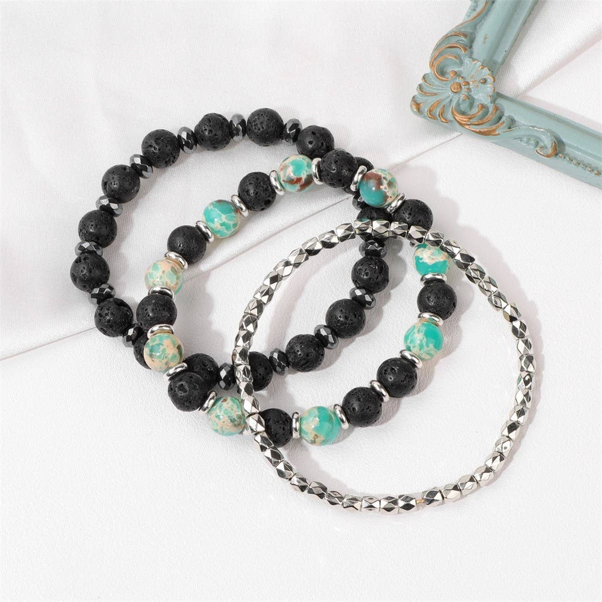CWAJE4238_SHOUSHAN STONE BLACK GALLSTONE FASHION BRACELET