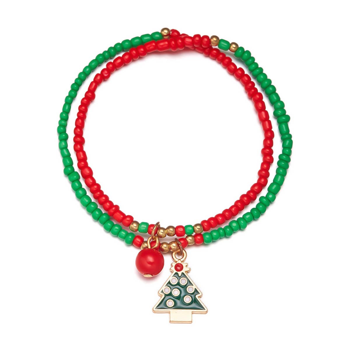 SANTA CLAUS OIL DROP BEADED BRACELET
