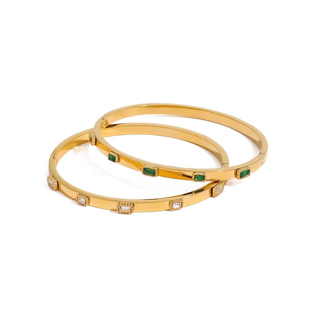 Luxury Zircon Clasp Bracelet in Stainless Steel