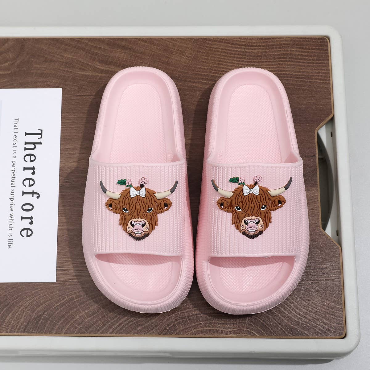 Highland Cow EVA Slides Women Summer Sandals_CWSHF00228