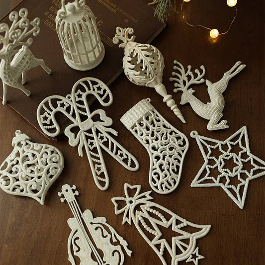 White Plastic Reindeer & Star Christmas Tree